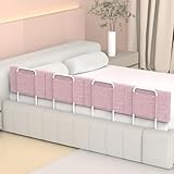 OCBAiLi Bed Rail, Bed Bumper for Toddlers, Kid, 78.7 Inch Bed Side Rails Safety for Queen, King, Full, Twin, Bunk, Dorm Beds to Prevent Falls, Bed Barrier for Dogs, Easy Installation (Pink, 4 Packs)