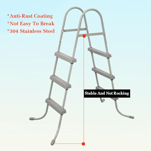 Escalera de piscina de acero inoxidable con 4 peldaños miniatura 4