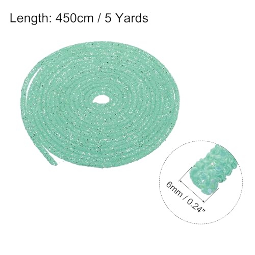 Corde à paillettes vert lac 4.6m galon brillant pour couture robe - 3