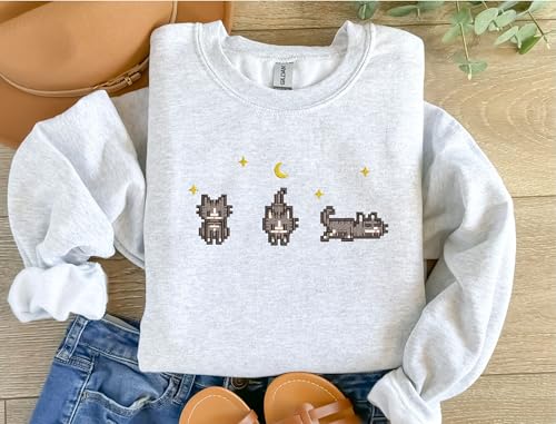Stardew Valley Cat EMBROIDERED Sweatshirt – Cozy Gamer Fashion, Cute Gaming Attire, Ideal Gift for Gamers4
