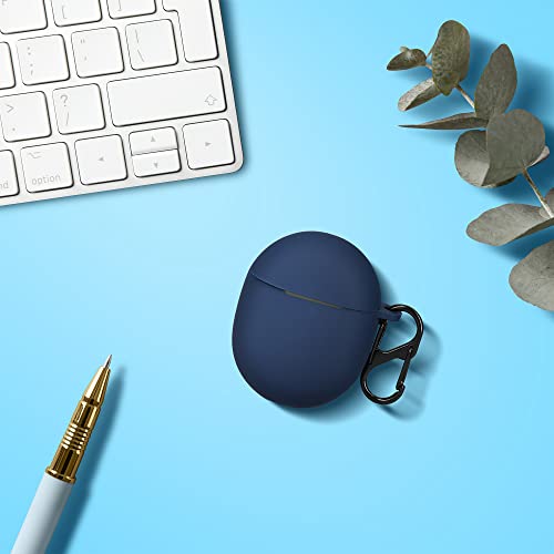 kwmobile Case Compatible with Google Pixel Buds Pro Case - Silicone Cover Holder for Earbuds - Dark Blue - Image 2