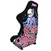 NRG Innovations NRG-FRP-302BK-DRGN-N Universal Fixed Back Bucket Seat, Special Dragon Embroidery Edition Racing Seat, Black Alcantara Seat Cover w/Mount Bracket, Size L