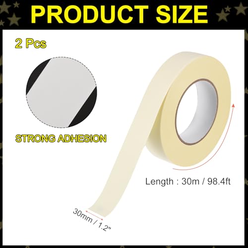 Image of MECCANIXITY 2Pcs Insulating Acetate Roll Cloth Adhesive Tape, 1.2in x 98ft White Electrical Heat Resistant Fabric Tape for Laptop Electric Automotive Guitar Repair Wire Harness