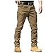OIOLOYJM Military Cargo Pants for Men Hiking Relaxed Fit Work Waterproof Stretch Tactical Lightweight Outdoor Travel Pant Brown L