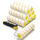 Rodillo de Pintura Set 11 piezas - Rodillos de Pintura de Con Mango, 10 Rodillo Pintura（18.5 cm）, Cepillo de Rodillo, Pintura Antigoteo Reutilizables, Para la Decoración de Paredes y Hogar