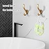 Yundoza 4 Pack Towel Hooks, Metal Wall Mounted Coat Hooks For Bathroom Bedroom Entryway For Hanging Robes Keys Bags(Gold