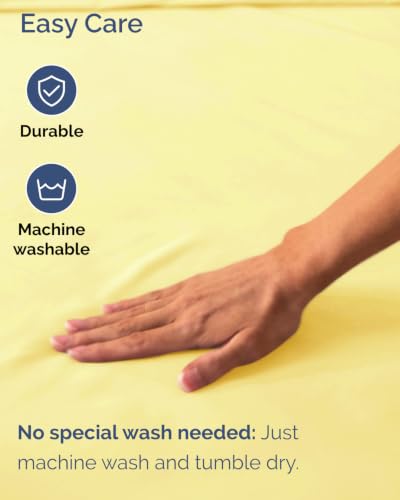 Image of Extra Deep Flex Top Split Head King Fitted Sheet - Hotel Luxury Single Fitted Sheet Only - Easily Fits 18 inch to 24 inch Mattress - Ultra Soft, Wrinkle Free w /Extra Deep Pockets - Yellow