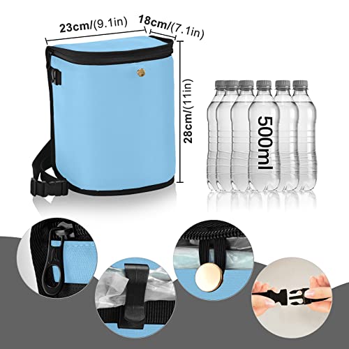 Image of Wudan Small Car Trash Can Light Blue Accessories for Garbage Storage Organizer with Lid Waterproof Portable Auto and Truck Interior Seat Bin