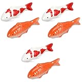 Yardwe Aquarium Ceramic Floating Fish - 6pcs Goldfish Koi Fish Floatable Figurines Underwater Floating Ceramic Goldfish Realistic Fish Tank Fish Tea Pet for Fairy Garden Fish Bowl Pond Decor