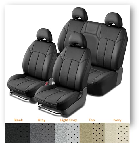 Image of Clazzio 2007-2013 GMC Sierra 1500 Crew Cab Front with Under seat Storage Leather Seat Cover