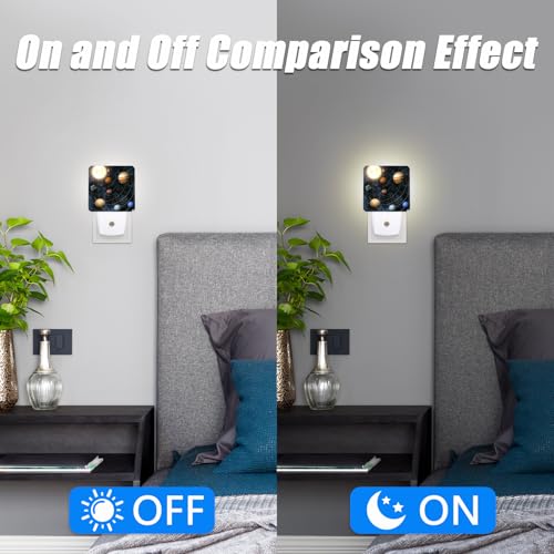 Image of Planet Night Light,Space Nightlight Plug into Wall,LED Lamp,Suitable for Bedrooms,Kitchens,Toilets,Etc.Auto Sensor Dusk to Dawn,Energy-Saving