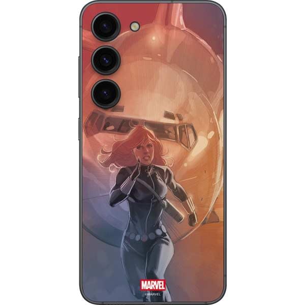 Skinit Decal Phone Skin Compatible with Galaxy S23 - Officially Licensed Marvel Black Widow Running Design