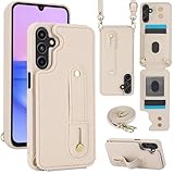 Handy Hülle Flip für Samsung Galaxy S26 Plus Kunstleder mit Kartenfach & Umhängeband Weiß