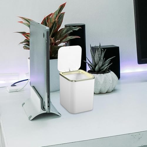 Caneca de basura mini blanca Unomor para escritorio miniatura 5