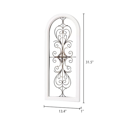 Sintosin-Hanging-Farmhouse-White-Wood-and-Metal-Wall-Decor-13-X-32-Inches-Handmade-Distressed-Gold-and-Black-Wrought-Iron-Wall-Decor-Living-Room-Entryway-Metal-Wall-Art-above-Couch Sintosin Hanging Farmhouse White Wood and Metal Wall Decor 13 X 32 Inches Handmade Distressed Gold and Black Wrought Iron Wall Decor Living Room Entryway Metal Wall Art above Couch