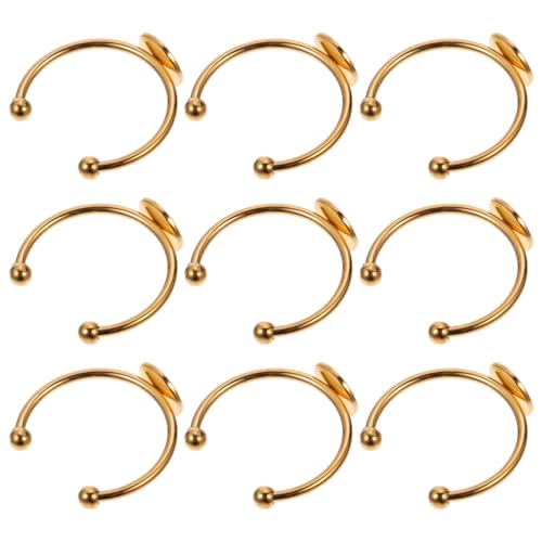 TOKIDNY Bases para Anillos de Acero Inoxidable Ajustables Color Dorado 8 MM 10 Piezas para Montaje de Joyería Engaste para Anillos de Dedo Accesorio para Manualidades Creativas