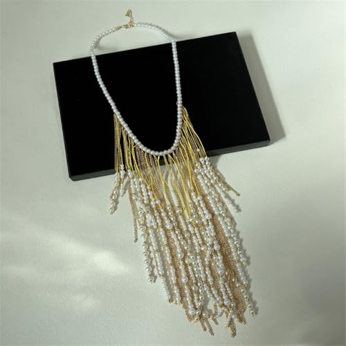 Collier de fausses perles géométriques bijoux empilables réglables - 7