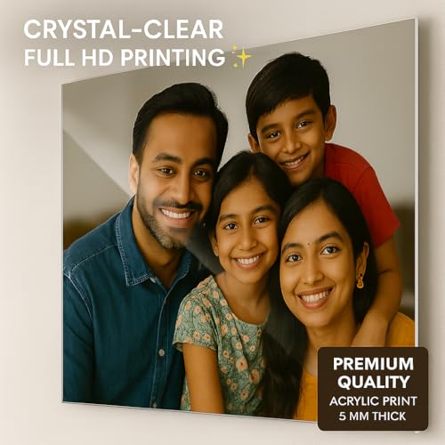 Image of ZOCI VOCI Acrylic Photo Frame for Wall - Glass-Like Premium Display | Modern Wall Mounted Family & Portrait Photo Frame (Without LED, 24X36)