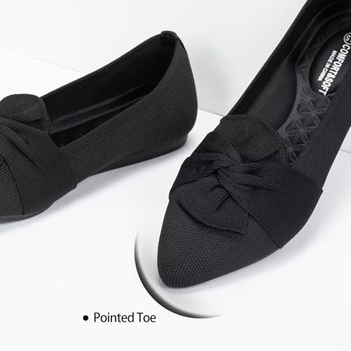 Image of Frank Mully Women's Casual Loafer Flats Slip On Loafer Shoes Comfortable Knit Flat Shoes Classics Pointy Toe Loafer Flats,for Work,Travel