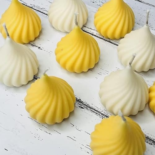 Image of Modak Shape Mould Silicone 15 Cavity Mold for Candle Making Molds Spiral Shape Mithai Moulds Resin Art Crafts Chocolate Cake Dessert