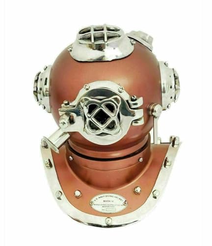 Generic US Navy Mark V Brass Diving Helmet Scuba Copper Antique Finish Home Collectible, As shown in image