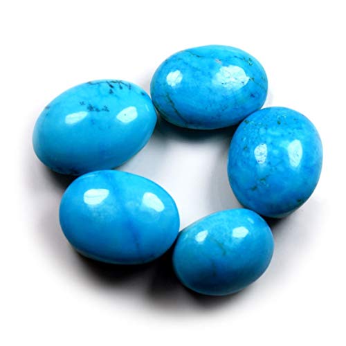 Pierre turquoise naturelle ovale lot de 5 cabochons pour création de bijoux DIY