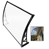 Lnder Haustürvordach Für Draußen L60/80/100/120cm Fenster Überdachung Dachterrasse Shelter Aluminium Klammer Transparentes (Color : Clear, Size : 60x80cm(23x31in))