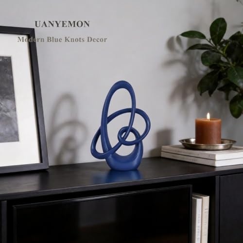 Estatua decorativa azul moderna de nudos de resina 7.1 in miniatura 3