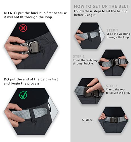 Suavell Durable Tactical Belt For Men - Adjustable, Quick Release Buckle - Heavy Duty 1200D Nylon Web Belt - Work Utility Belt For Edc, Holster - For Riggers, Army, Military, Police Gun Belt H Medium #TOP3