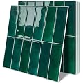Tiwoos Dark Green Peel and Stick Tile Backsplash Self Adhesive Tiles for Kitchen Wall Bathroom (10-Sheet,12"x12")