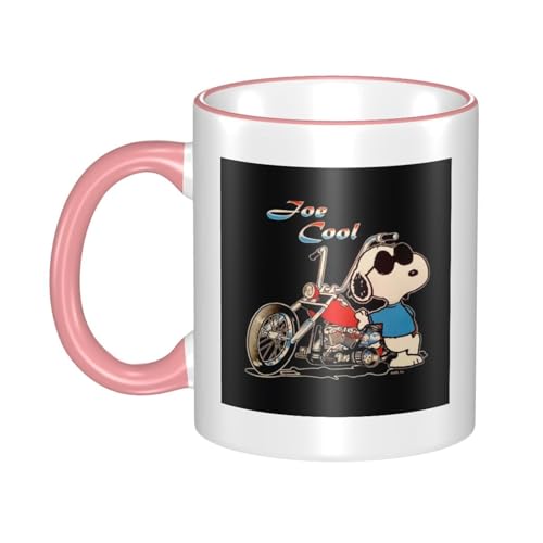 スヌーピ マグカップ 保温・保冷 電子レンジ対応 コーヒーカップ 陶器 セラミック 耐高温 軽量 個性人気 誕生日プレゼント大容量 Pink