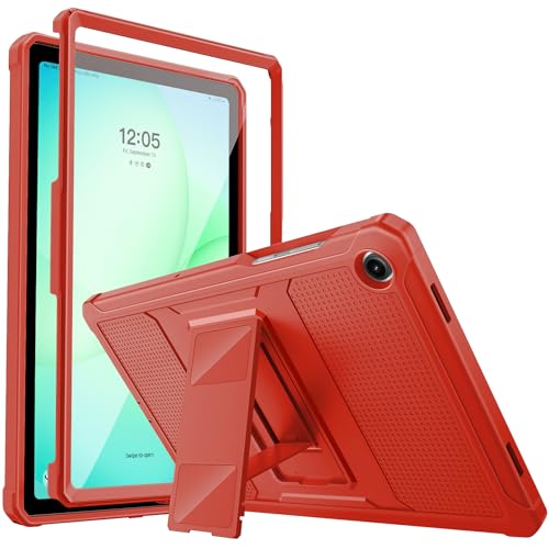 Image of MoKo Shockproof Case Fit Samsung Galaxy Tab A11+ Plus / A9+ 11 Inch | Full Body Rugged Stand Back Cover with Built-in Screen Protector for Galaxy Tab A11+ / A9+ Tablet, Red