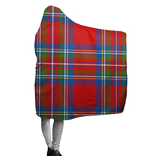 Scottish Plaid Royal Stewart Tartan#1 Hoodie Blanket Wearable Throw Blankets For Couch Blanket Hooded For Kids Teens Men Women #TOP5
