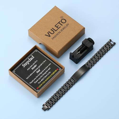 Gifts for Dad Stepdad New Dad Husband, Stainless Steel American Flag Watch Bracelet Birthday Fathers Day Christmas Jewelry Gifts for Men