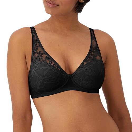 Image of Bali Women's Wireless Bras for Women - Breathe Lace Cotton Modal No Underwire Bra, Adjustable T-Shirt, Plus Size