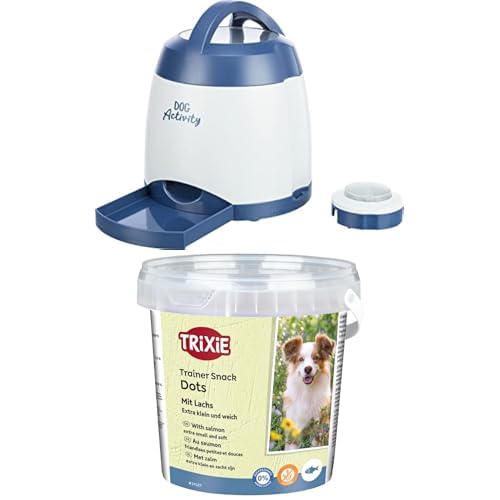 TRIXIE Bundle Hundespielzeug Intelligenz Dog Activity mit passenden Soft Snack Mini Trainer Dot - Strategie-Spiel Memory Trainer, Anspruchsvolles Intelligenzspielzeug für Hunde zur Beschäftigung