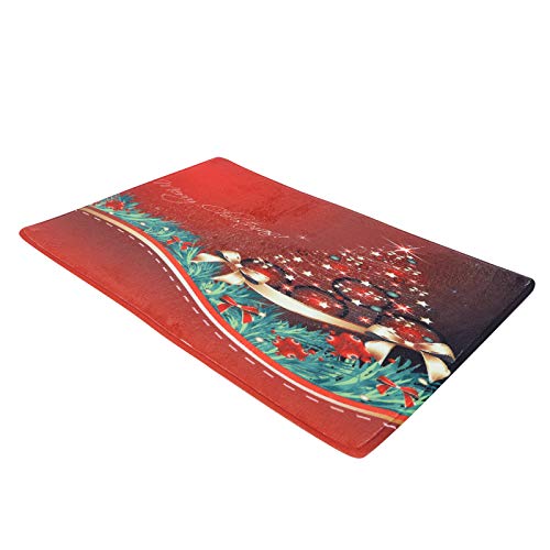 01 Alfombrilla navideña, Antideslizante, Resistente al Desgaste, Alfombrilla Antideslizante Resistente, alfombras para el Piso, Alfombrilla para el baño, Sala de(60 * 40cm)