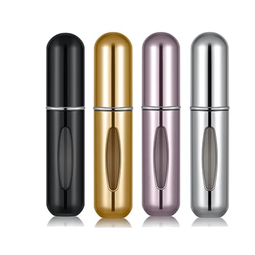 TonJin Travel Perfume Atomiser Refillable Small Portable Empty Spray Bottle Perfume Portable Empty Cologne Refill Pump Dispenser for Outdoor Pink/Gold