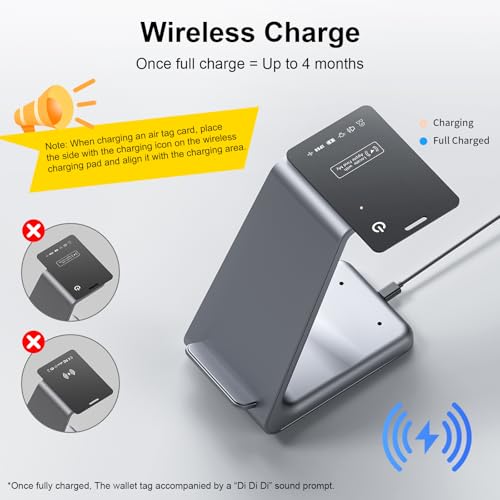 Image of 2-Pack Wallet Air Tracker Tag Compatible with Apple Find My (iOS Only), Card 0.06in Bluetooth Tracker for Wallets, Luggage, Passport, Wireless Charging, Anti-Loss Card Locator