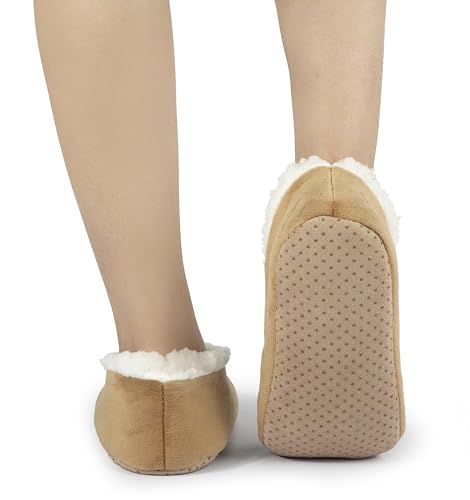 Image of BenSorts Fuzzy Slipper Socks for Women Funny House Slippers with Grips | Warm Cozy Cute Socks Non Slip Gifts Thick Stocking Stuffers Christmas