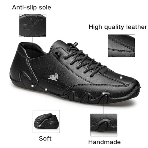 Image of Driving Shoes for Men Casual Slip Ons Mens Fashion Shoes Comfort Handmade Chukka Dress Casual Shoes