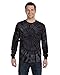 Tie-Dye 5.4 Oz., 100% Cotton Long-Sleeve Tie-Dyed T-Shirt (CD2000)- Spider Black,Medium