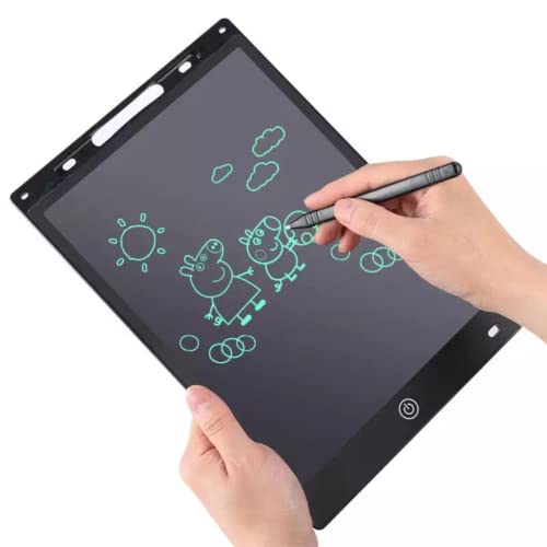 Flinge 12 Inch LCD Writing Tablet Electronic Handwriting Paperless Drawing Pads, Elder Message Pad Toddler Drawing Pad E Writer Portable Doodle Board, Digital Drawing Art Toys (Black)