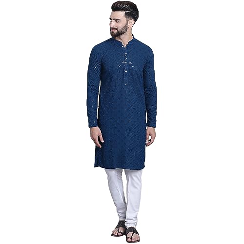 Image of SOJANYA (Since 1958 Men's Pure Cotton Sequence Kurta & Pyjama Set