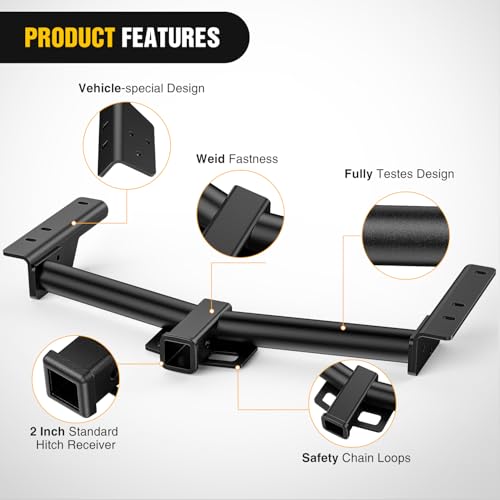 Image of Nilight Class 3 Trailer Hitch 2 Inch Receiver Tow Hitch Compatible with 2015-2026 Ford transit-150 250 350 2022-2026 Ford E-Transit Black Powder Coated