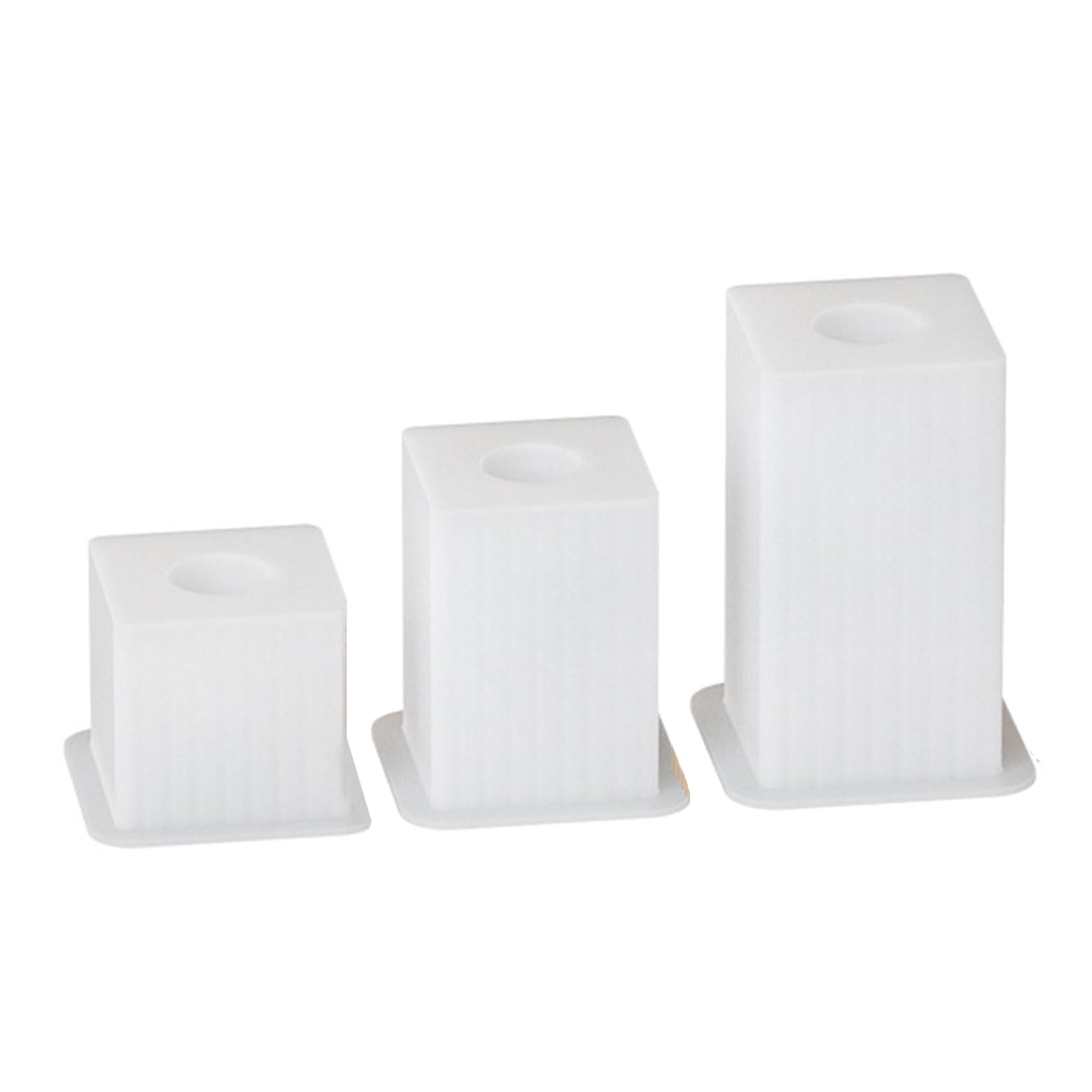 Tsophreniq 3x Silicone Molds Square Striped Holder Molds Castings Candlestick Plaster for Holder Making