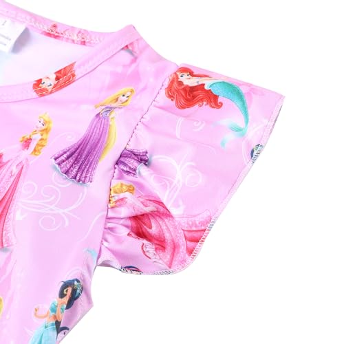 Toddler Kids Girls Princess Night Dress Cartoon Pink Flutter Sleeve Dresses 2-8Y3