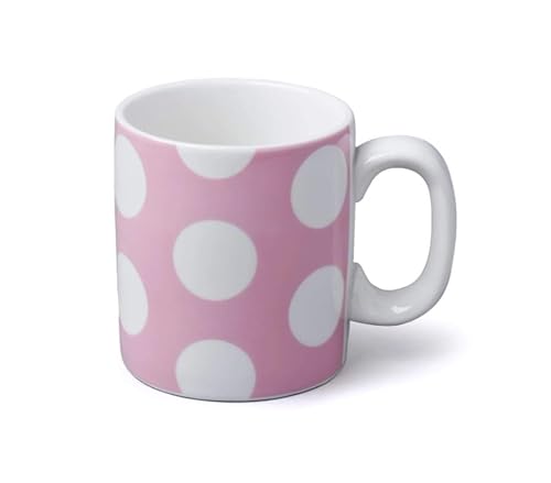 WM Bartleet & Sons - Porcelain Tea and Coffee Mug, 0.7pt, Polka Dot, Smooth Finish, Perfect for Tea, Coffee and Soups, Pink