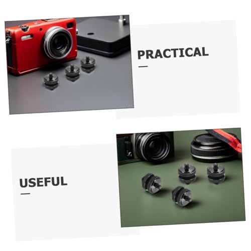 Zapata para cámara POPETPOP con doble tornillo de 1/4 para conectar accesorios DSLR 3