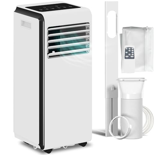 HOMCOM Portable Air Conditioner 7000 BTU, 4-in-1 Air Conditioning Unit with Cooling, Dehumidifier, Fan, Sleep Mode, Window Kit & Sealing Cloth, 24H Timer, Child Lock, Remote, for Room up to 26 m²